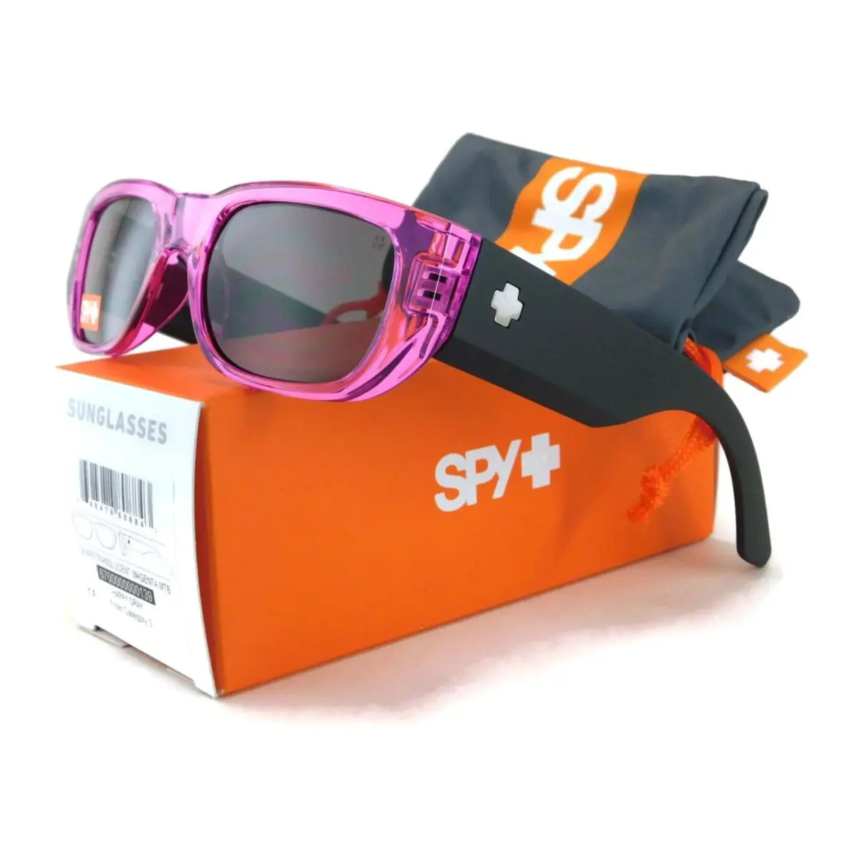 Spy Genre Sunglasses Translucent Magenta Matte Black / Happy Gray Lens - Frame: Translucent Magenta with Matte Black, Lens: Happy Gray