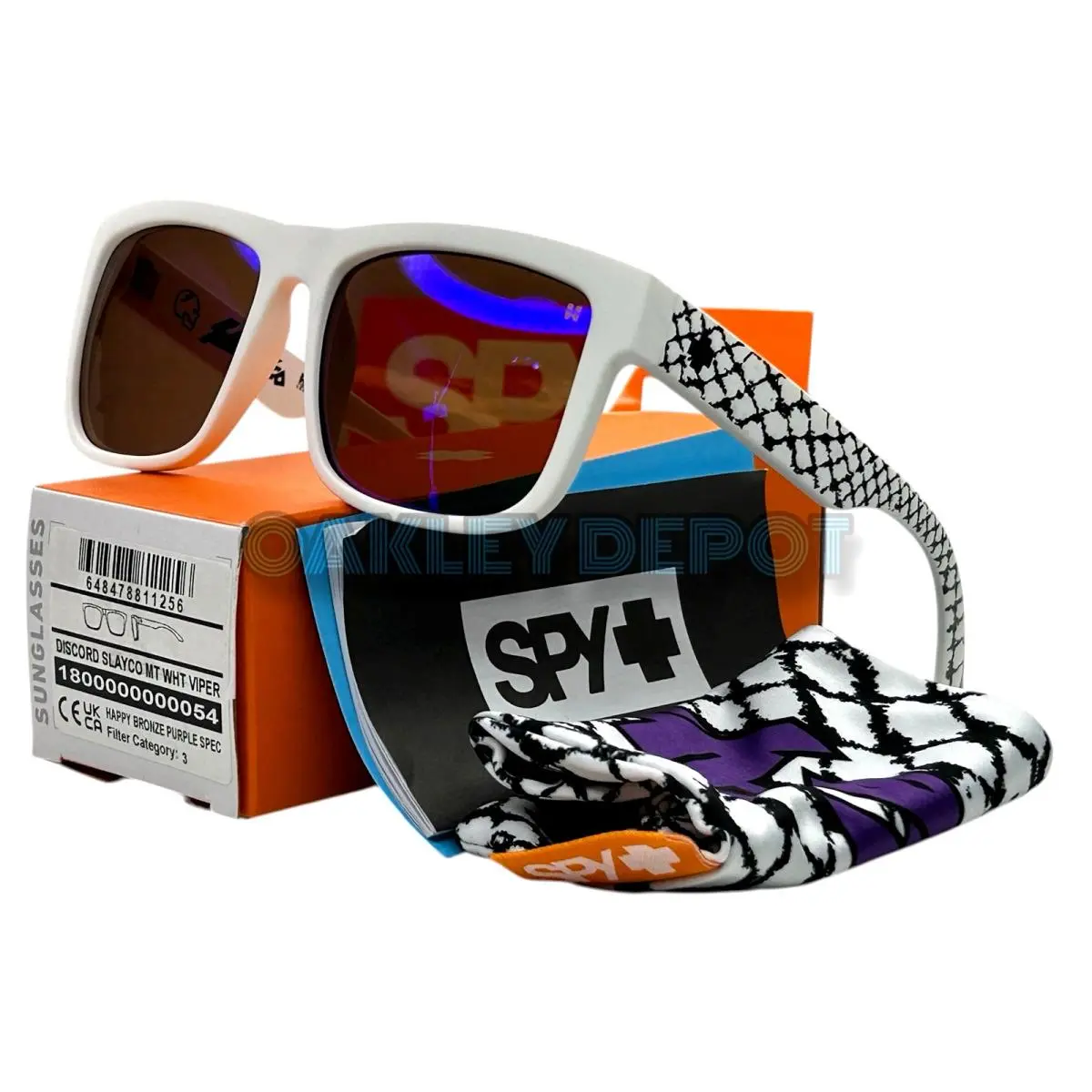 Spy Optic Discord Slayco Matte White Viper/bronze Purple Spectra Sunglasses by SPY Optics