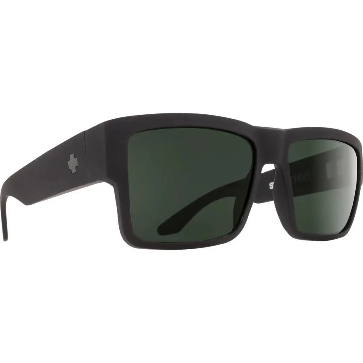 Spy Optics Men`s Cyrus Black Soft Matte Sunglasses - HD Plus Grey Green Polar, Frame: Black Soft Matte, Lens: HD Plus Grey Green Polar