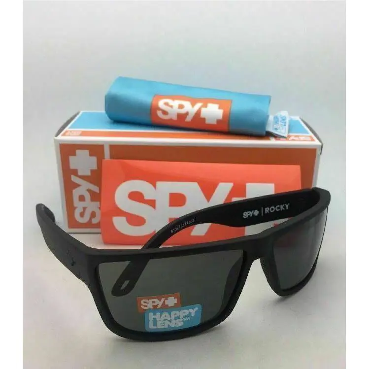 Spy Optic Sunglasses Rocky Matte Black Frames with Hd+ Grey-green Lenses