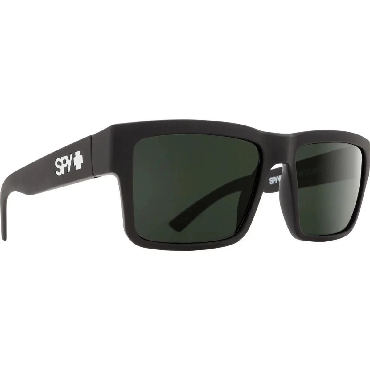 Spy Optics Men`s Montana Black Soft Matte Sunglasses - Happy Grey Green, Frame: Black Soft Matte, Lens: Happy Grey Green