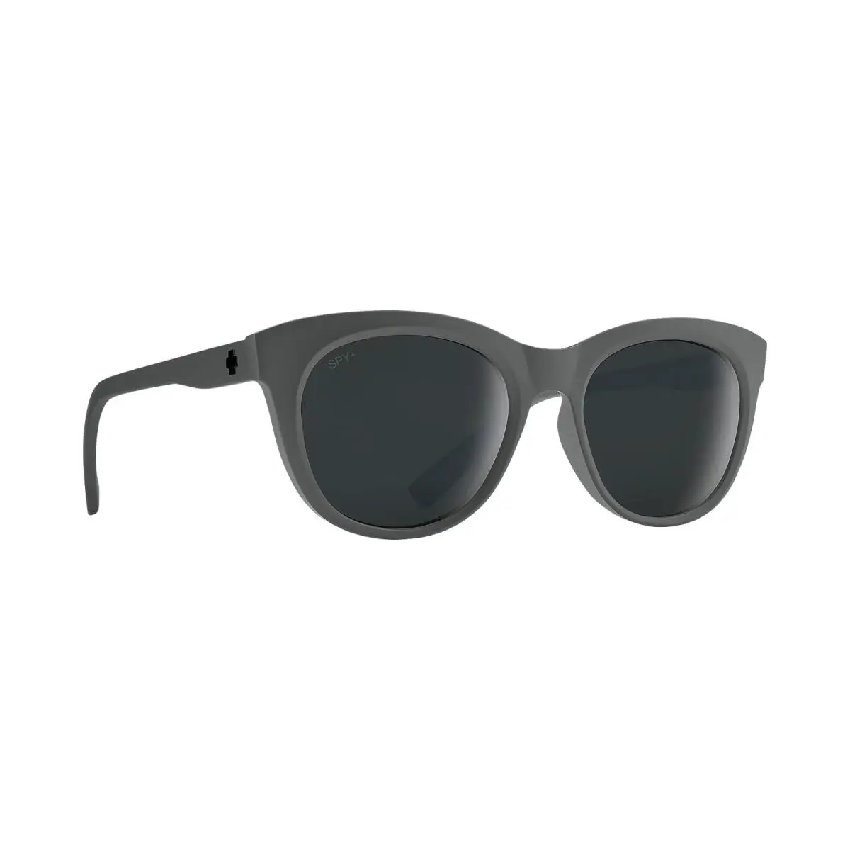 Spy Optics Optic Boundless Round Cat-eye Sunglasses Color and Contrast Enhancing - Matte Gunmetal, Lens: Gray With Black Spectra Mirror Polarize Lenses, Lens Map: Grey