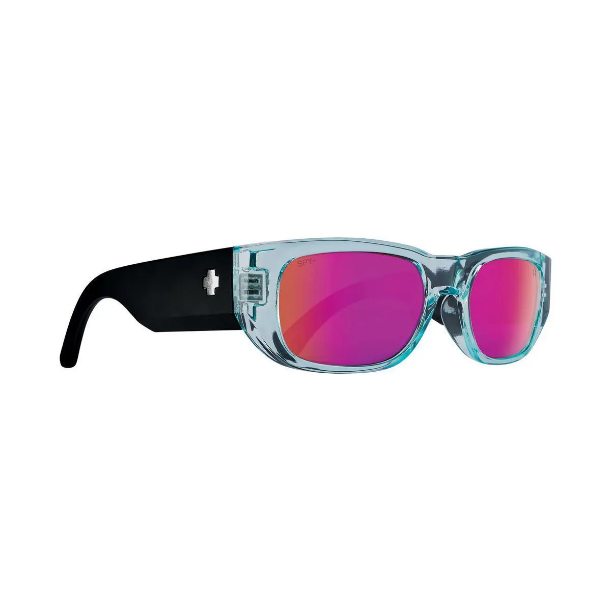 Spy Optic Genre Sunglasses Translucent Aqua Matte Black - Translucent Aqua Matte Black, Frame: Translucent Aqua Matte Black, Lens: Happy Gray with Purple Spectra Mirror