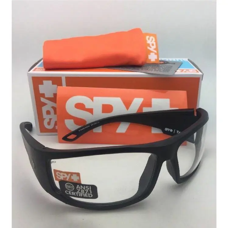 Spy Optic Sunglasses Tackle 69-14 Matte Black Frame w/ Ansi Z87.1 Clear Lens