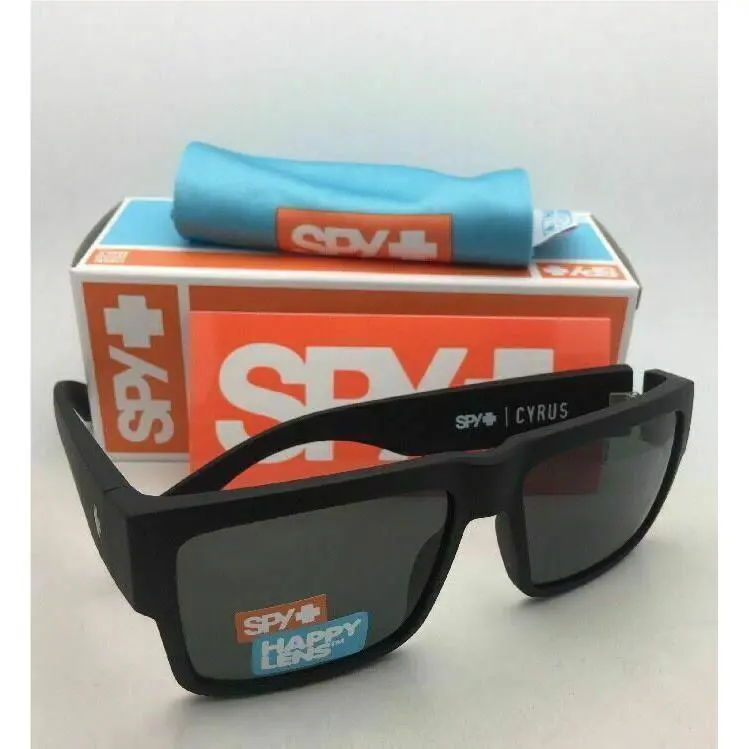 Spy Optic Sunglasses Cyrus Matte Black Frames with Hd+ Grey-green Lenses
