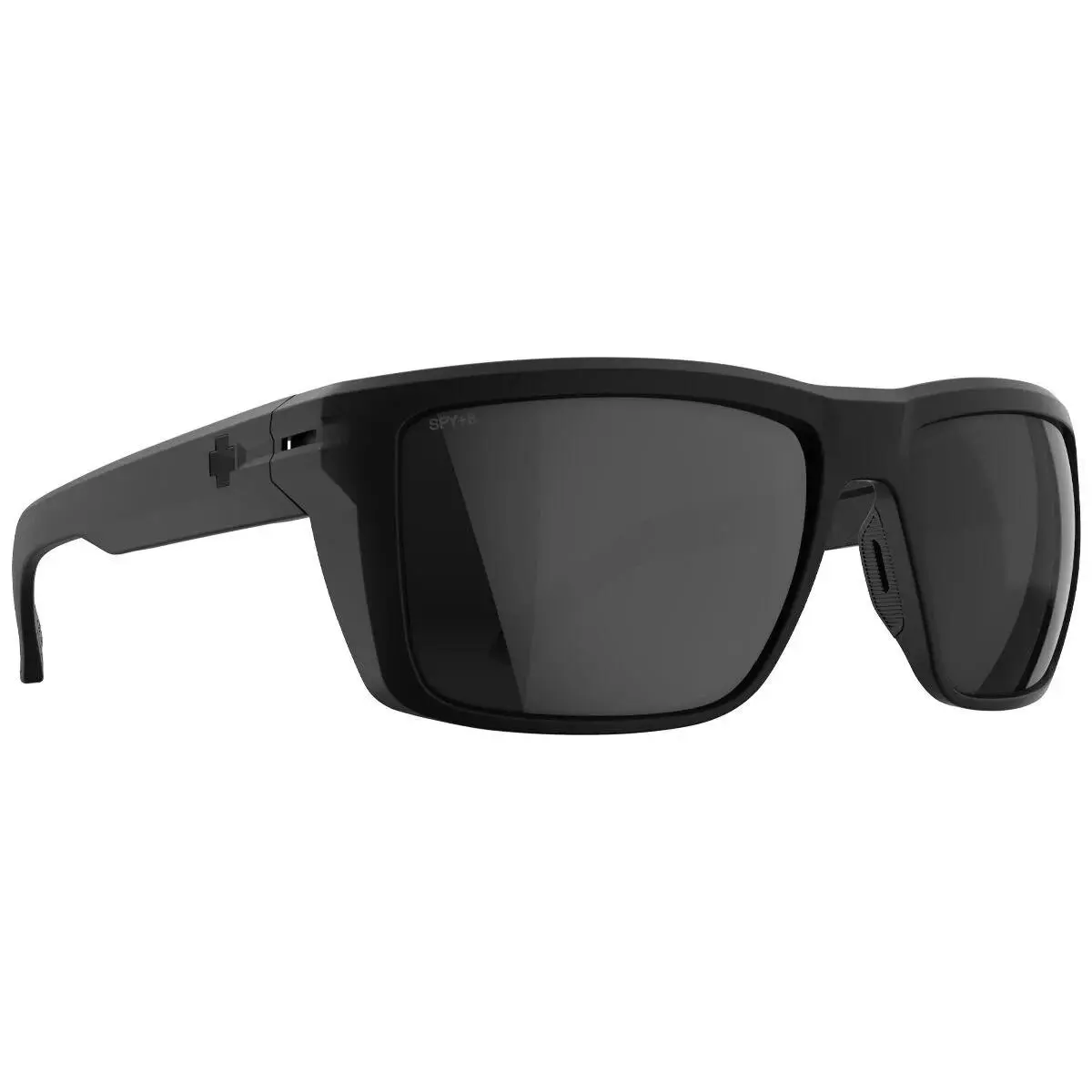 Spy Optics Men`s Overhaul Xl Soft Matte Black Sunglasses - Happy Boost Polar Black Mirror, Frame: Soft Matte Black, Lens: Happy Boost Polar Black Mirror