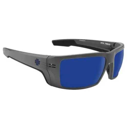 Spy Optic Rebar Ansi Sunglasses - Matte Gunmetal / Happy Polar Dark Blue Mirror