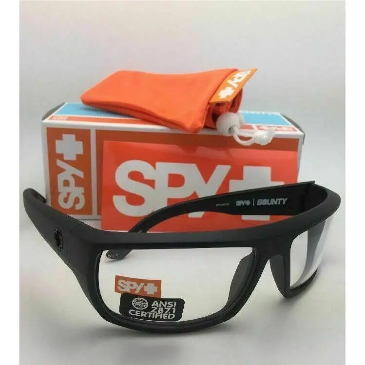 Spy Optic Ansi Z87.1 Safety Sunglasses Bounty Matte Black Frame Clear Lenses