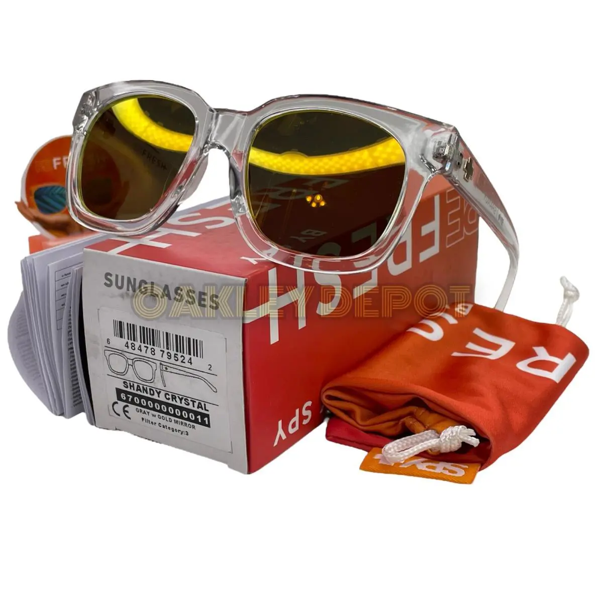 Spy Optic Shandy Crystal/gray W/gold Mirror Sunglasses 6700000000011
