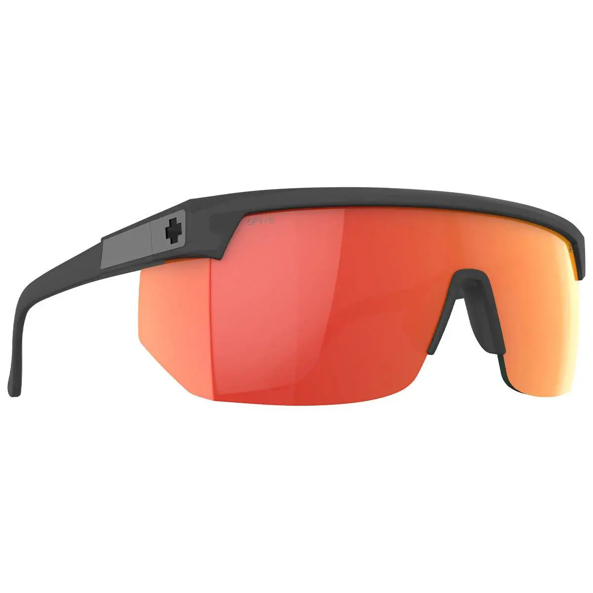 Spy Optics Men`s Super Flynn Translucent Matte Black Sunglasses - HD Plus Green with Orange Spectraa Mirror, Frame: Translucent Matte Black, Lens: HD Plus Green with Orange Spectraa Mirror