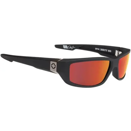 Spy Optic Dirty MO Sunglasses - Soft Matte Black / Happy Rose Red Mirror Rare - Frame: Soft Matte Black, Lens: Happy Rose Red Spectra Mirror