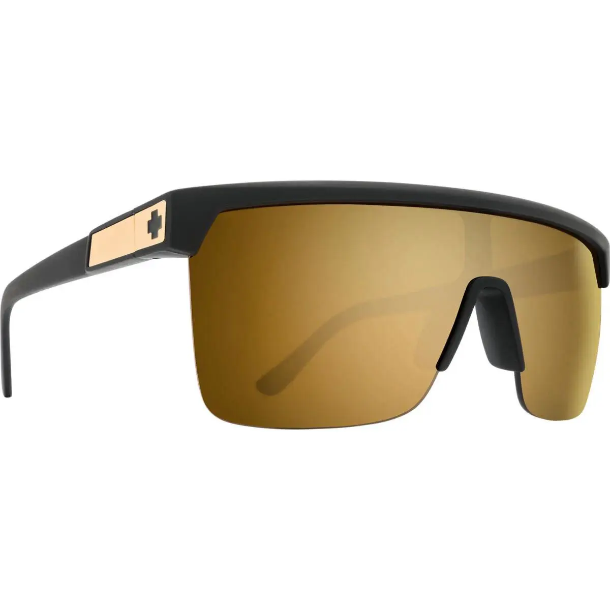 Spy Optics Men`s Flynn 5050 25th Anniv Black Gold Matte Sunglasses - HD Plus Bronze with Gold Spectraa Mirror, Frame: 25th Anniv Black Gold Matte, Lens: HD Plus Bronze with Gold Spectraa Mirror