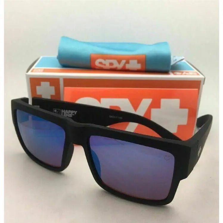 Spy Optic Sunglasses Cyrus Soft Matte Black Frame w/ Bronze Lens+blue Mirror