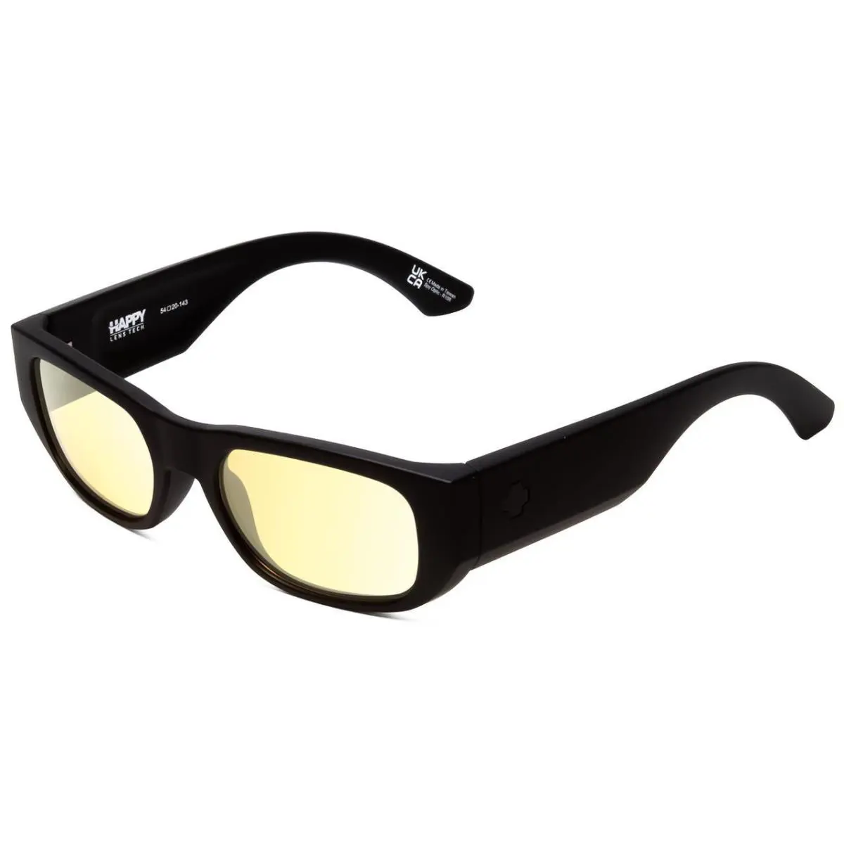 Spy Optics Genre Oval Acetate Designer Sunglasses Matte Black/happy Yellow 54 mm - Frame: Multicolor, Lens: Multicolor