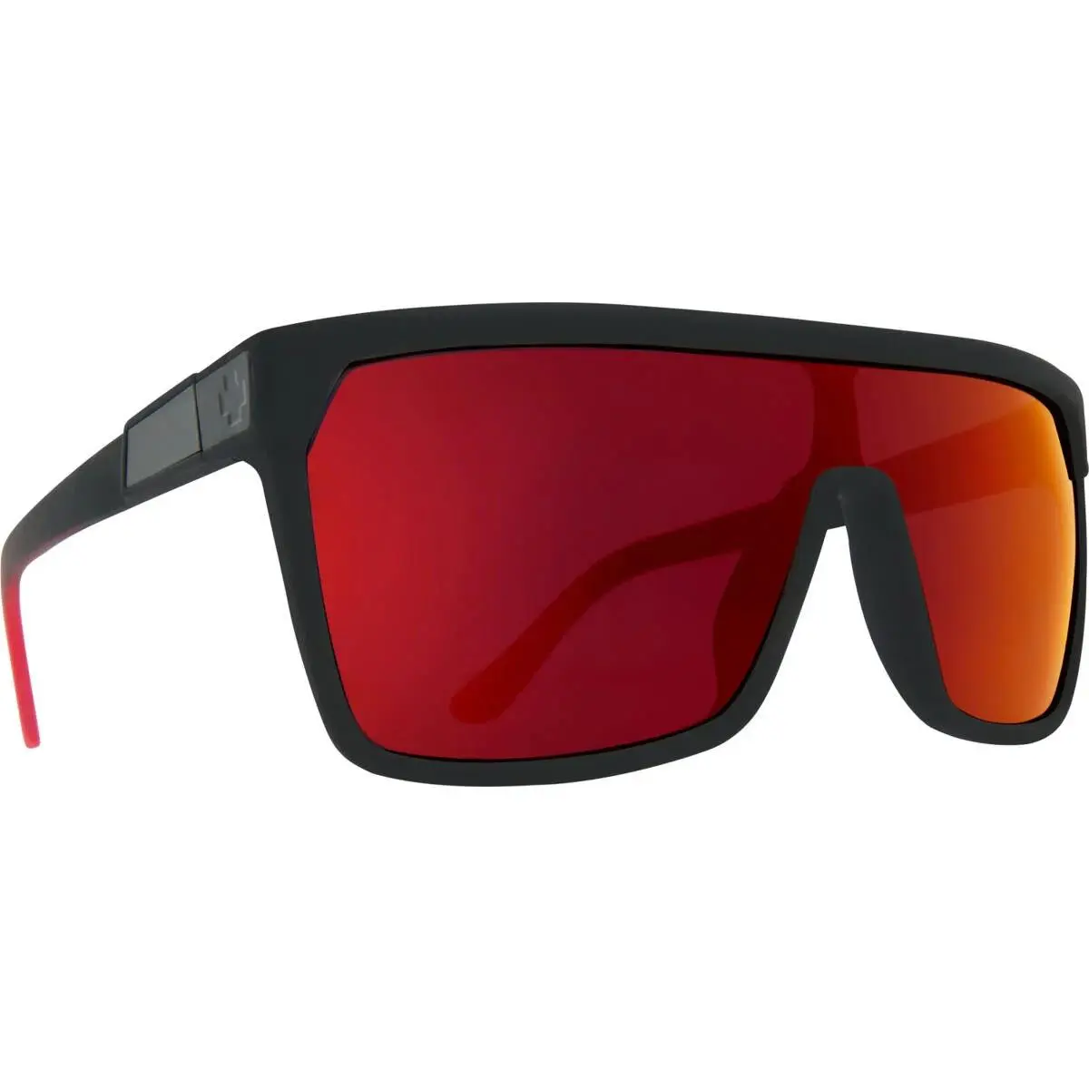 Spy Optics Men`s Flynn Soft Black Matte Red Fade Sunglasses - HD Plus Grey Green with Red Light Spectraa Mirror, Frame: Soft Black Matte Red Fade, Lens: HD Plus Grey Green with Red Light Spectraa Mirror