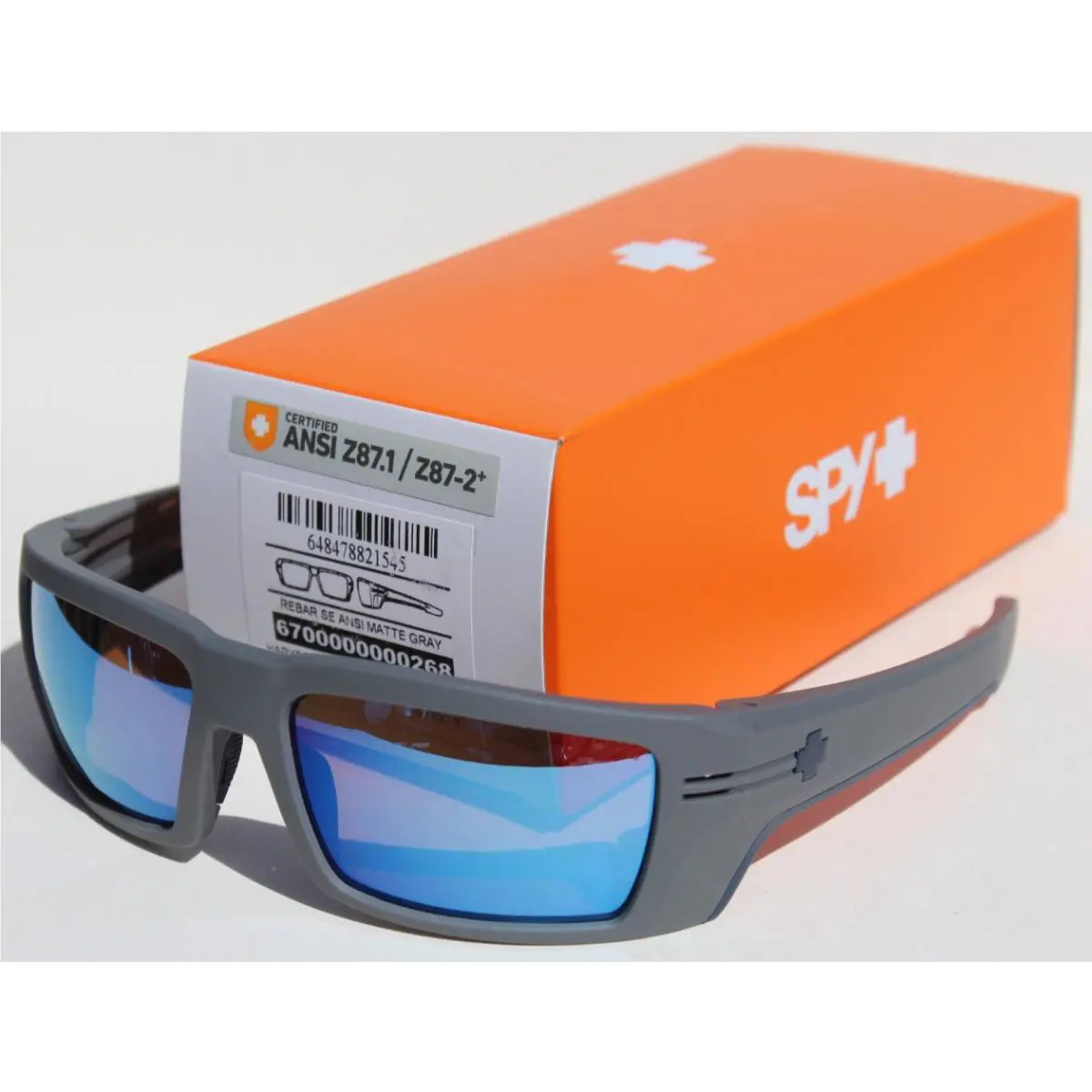 Spy Optics Rebar SE Polarized Sunglasses Matte Gray/ice Blue Ansi Z87.1/Z87-2+