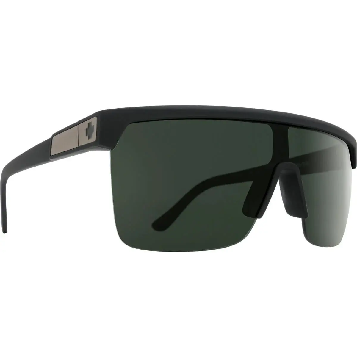 Spy Optics Men`s Flynn 5050 Black Soft Matte Sunglasses - HD Plus Grey Green, Frame: Black Soft Matte, Lens: HD Plus Grey Green