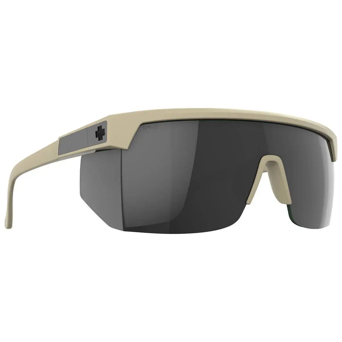 Spy Optics Men`s Super Flynn Matte Sand Sunglasses - Happy Gray Green Black Spectraa Mirror, Frame: Matte Sand, Lens: Happy Gray Green Black Spectraa Mirror