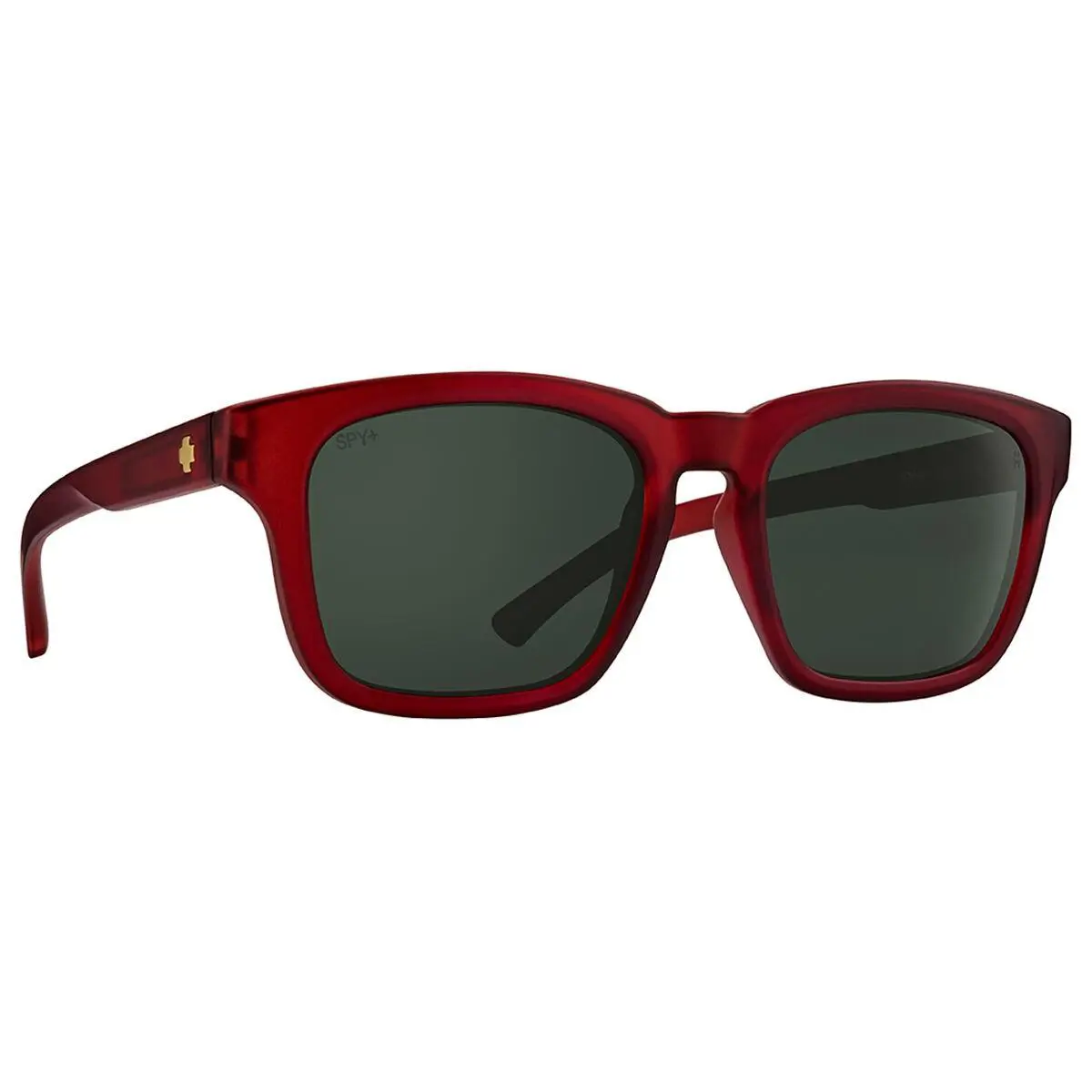 Spy Optics Men`s Saxony Matte Translucent Sienna Red Sunglasses - Happy Gray Green, Frame: Matte Translucent Sienna Red, Lens: Happy Gray Green