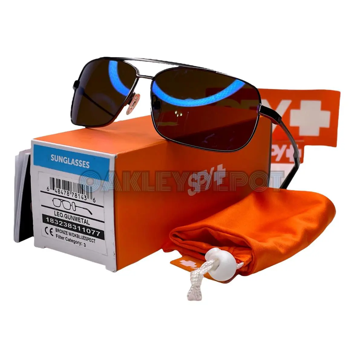 Spy Optic Leo Gunmetal/bromze W/dark Blue Spectra Sunglasses 183238311077