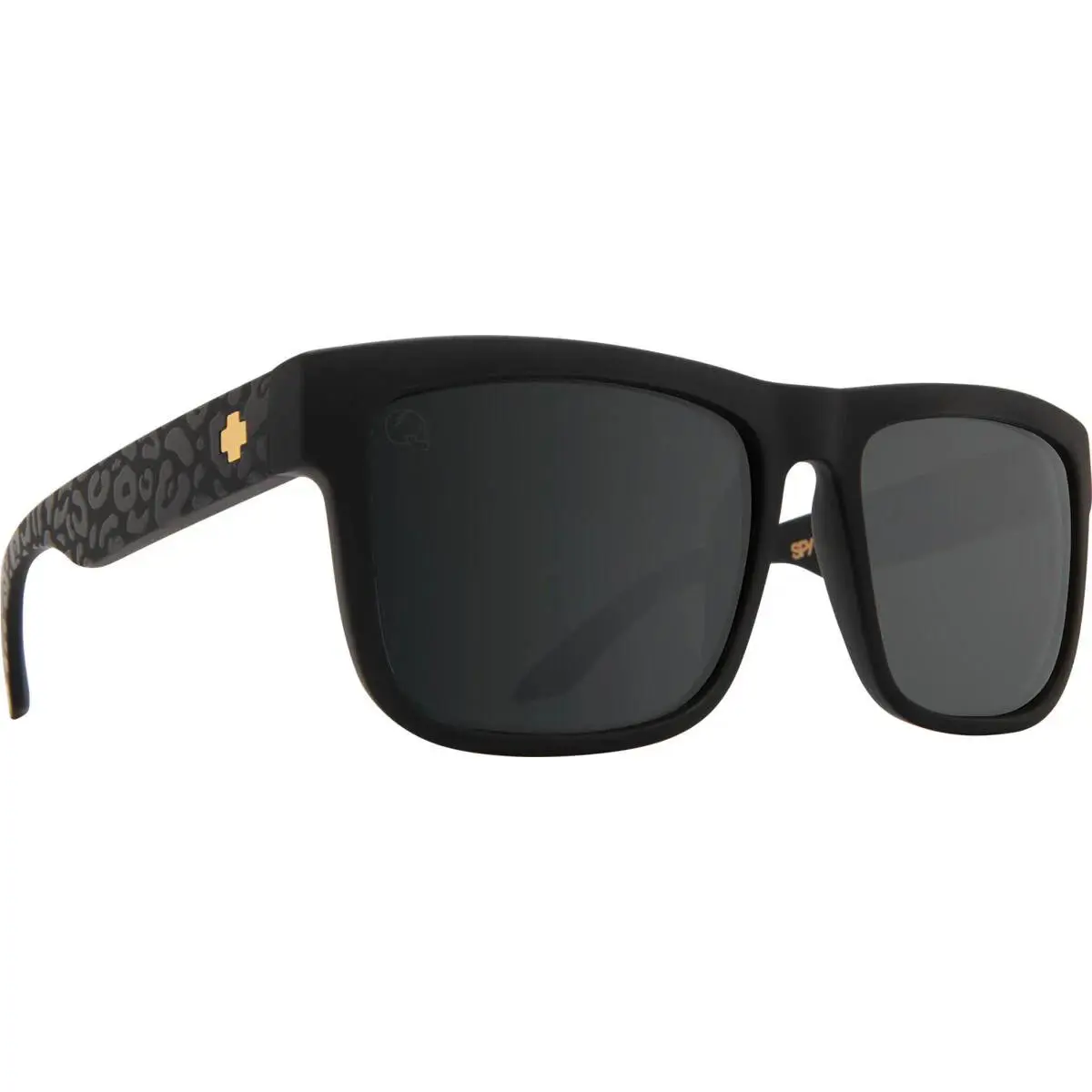 Spy Optics Men`s Discord Matte Black Leopard Sunglasses - Happy Gray Green with Light Silver Spectraa Mirror, Frame: Matte Black Leopard, Lens: Happy Gray Green with Light Silver Spectraa Mirror