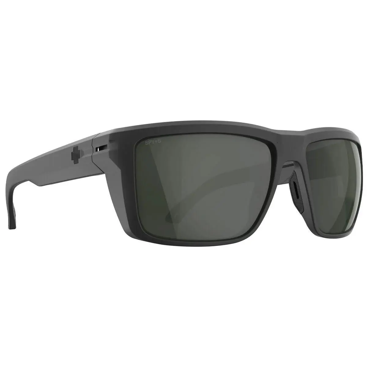 Spy Optics Men`s Overhaul Xl Matte Black Sunglasses - Happy Gray Green, Frame: Matte Black, Lens: Happy Gray Green