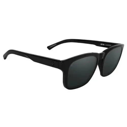 Spy Optic Saxony Sunglasses - Gloss Black / Happy Gray Green Black Mirror