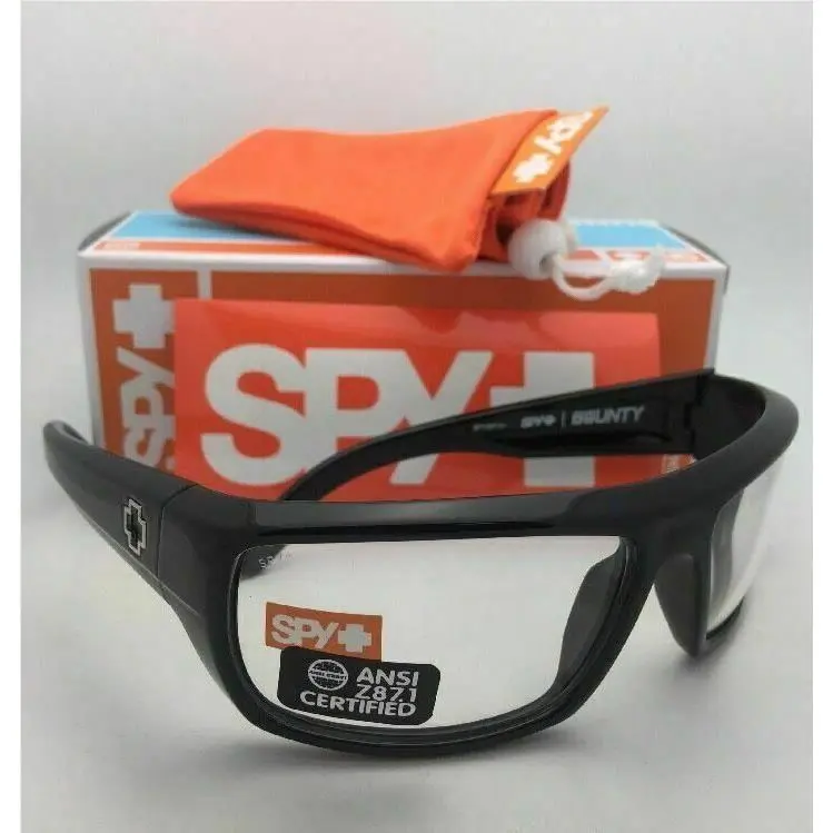 Spy Optic Sunglasses Bounty Shiny Black Frames with Ansi Z87.1 Safety Lenses