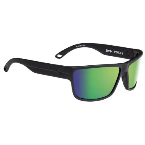 Spy Optic Rocky Sunglasses - Soft Matte Black / Happy Brnz Polar Green Mirr - Frame: Soft Matte Black, Lens: Happy Bronze Polarized Green Spectra Mirror