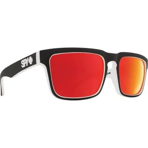 Spy Sunglasses Helm Whitewall Happy Gray Green/ Red Mirror 673015209365 - Frame: White / Black, Lens: Gray