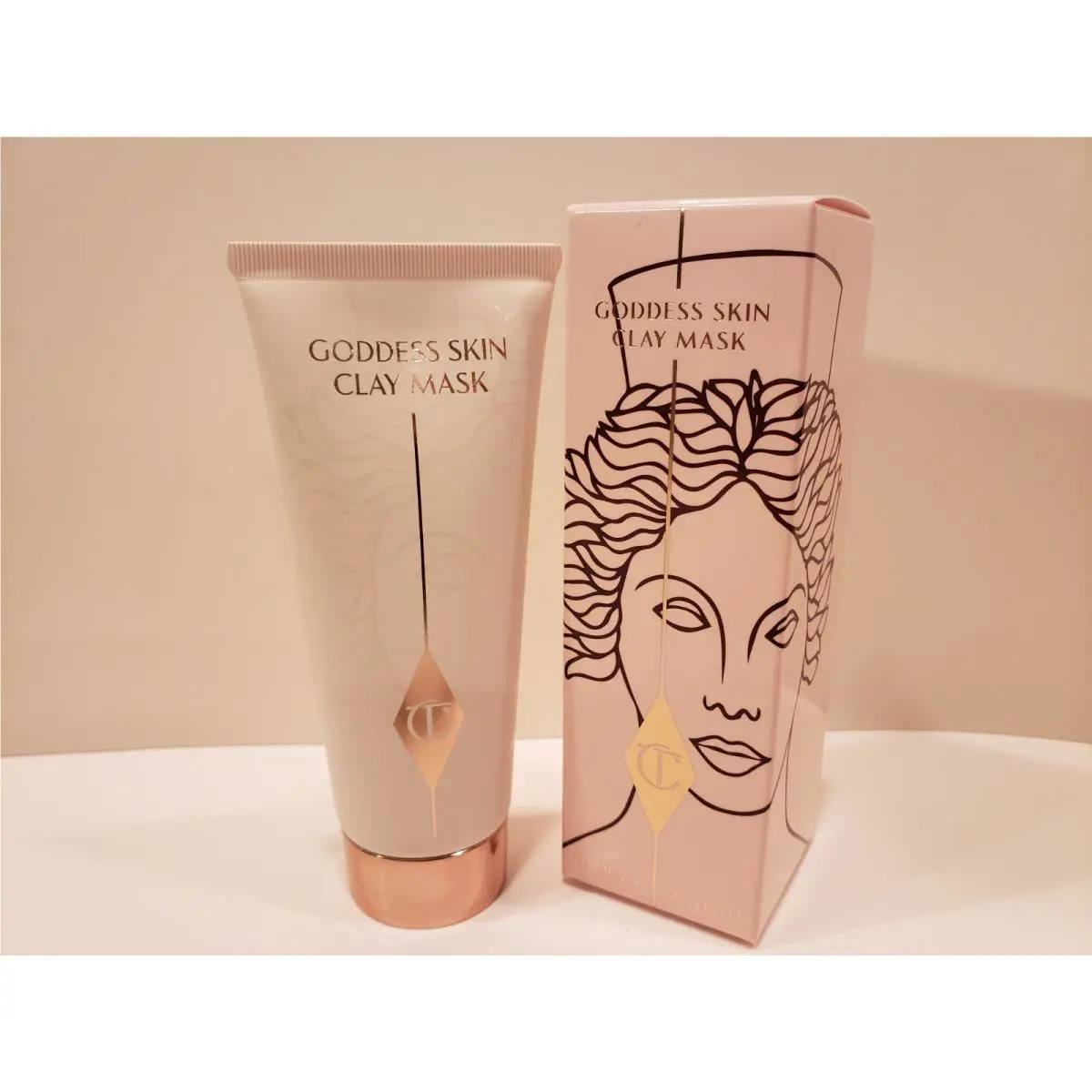 Charlotte Tilbury- Goddess Skin Clay Mask Lifts Smoothes Brightens- 2.5 Oz-nib