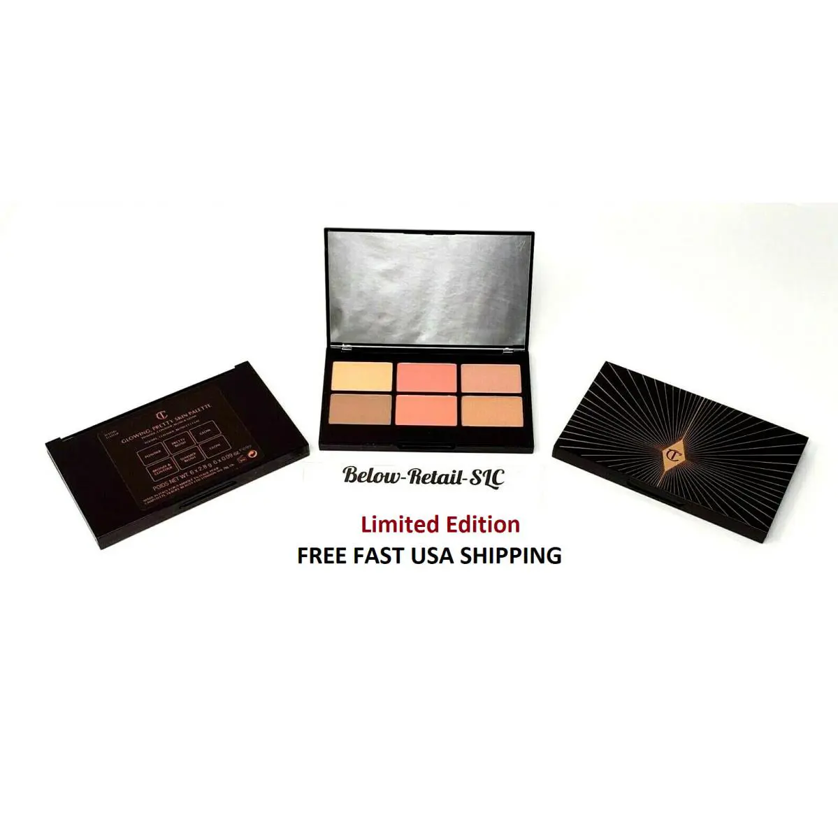 Charlotte Tilbury Glowing Pretty Skin Face Palette w Bronzer Blush Highlighter