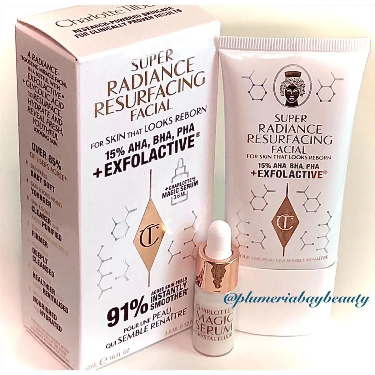 Charlotte Tilbury Super Radiance Resurfacing Facial Aha Bha Pha 50mL 1.6oz