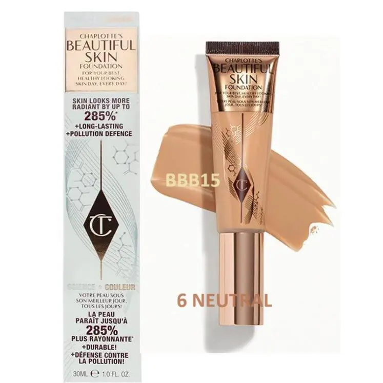 Beautiful Skin Foundation in 6 Neutral 30ml Full Size Box by Charlotte Tilbury