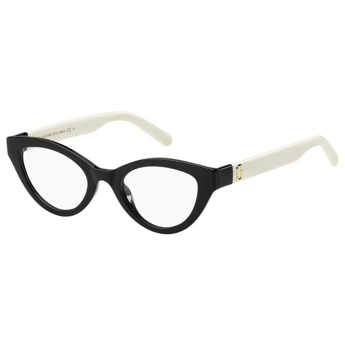 Marc Jacobs Women`s Black White Cat Eye Eyeglass Frame - MARC651-080S-22