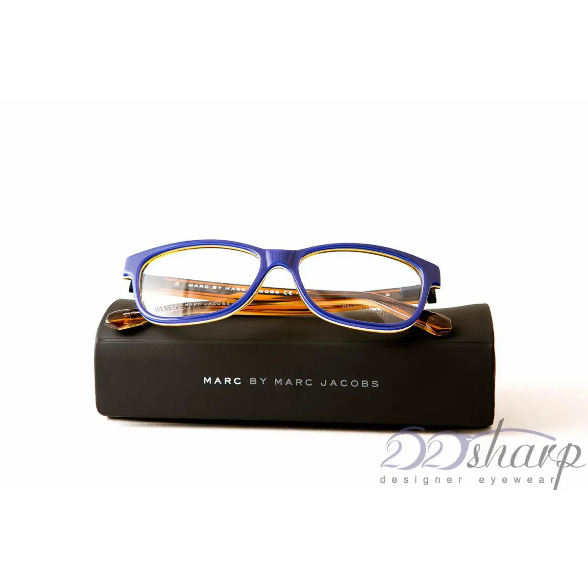 Marc  Eyeglasses-mj Mmj 586 Flt 140 Blue Brown by Marc Jacobs