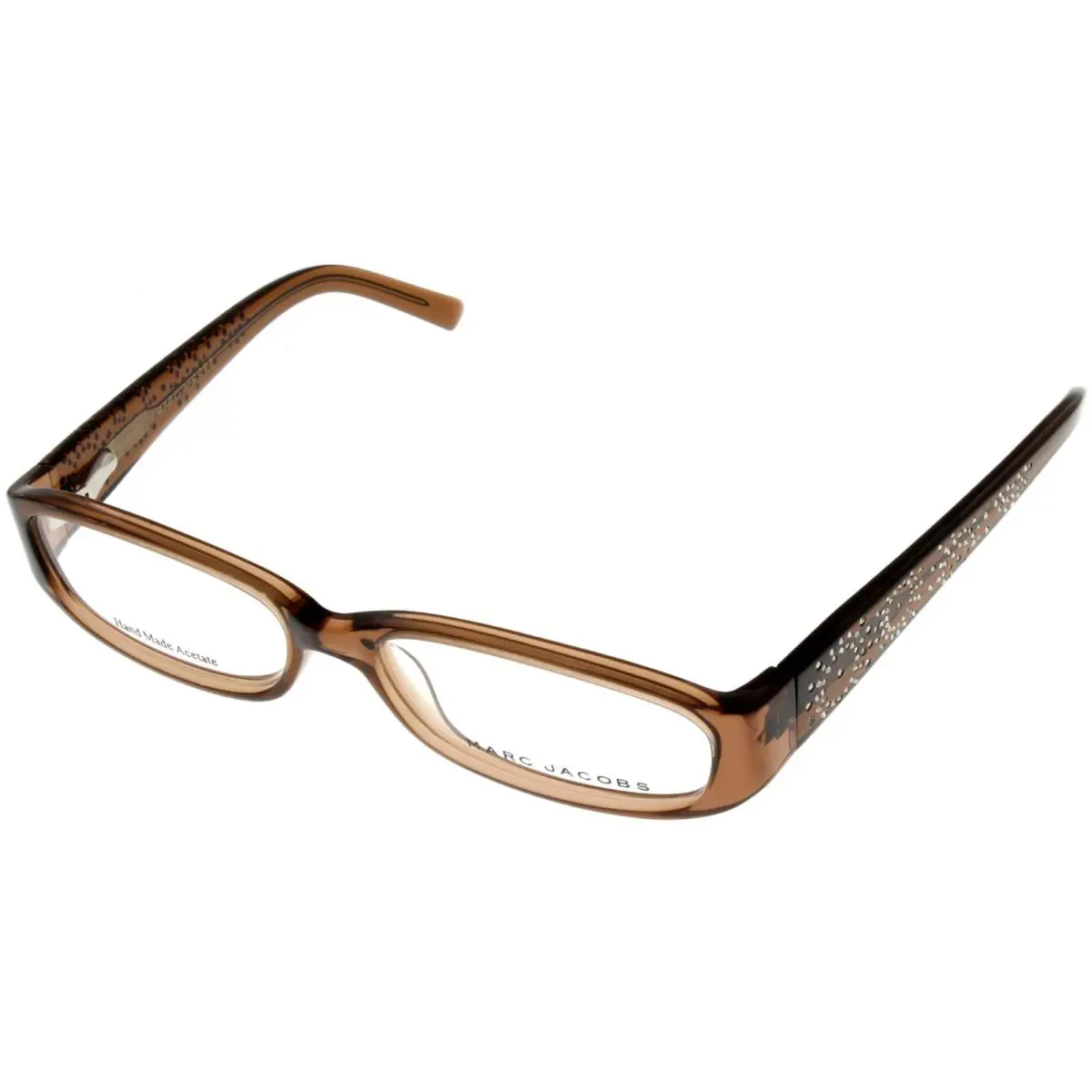 Marc Jacobs Eyeglasses Frame Women Brown Crystal Temples Rectangular MJ077 Kmp