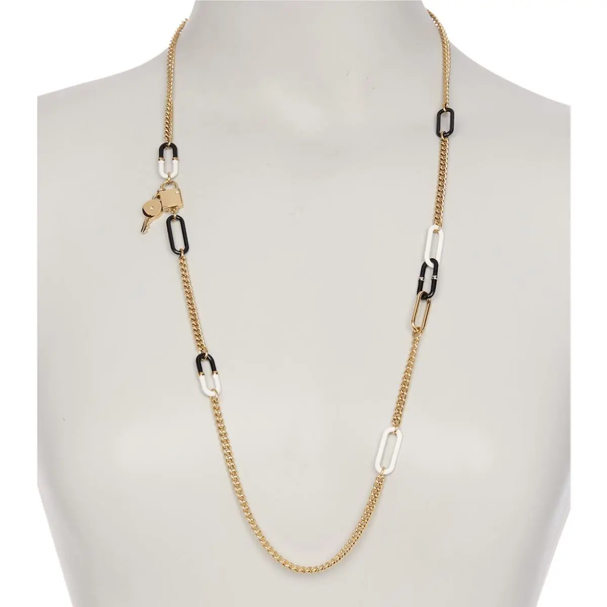 Marc Jacobs Vintage Necklace Stationary Bubble Medley Padlock Key