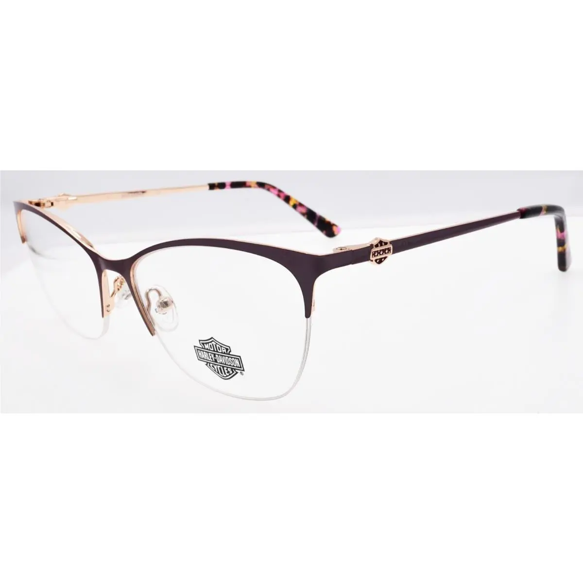 Harley Davidson HD0561 070 Women`s Glasses Half-rim 54-16-140 Bordeaux Dark Red