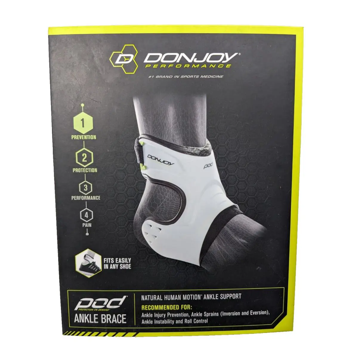 Donjoy Performance Pod Prevention: Ankle Support Brace White Medium Left