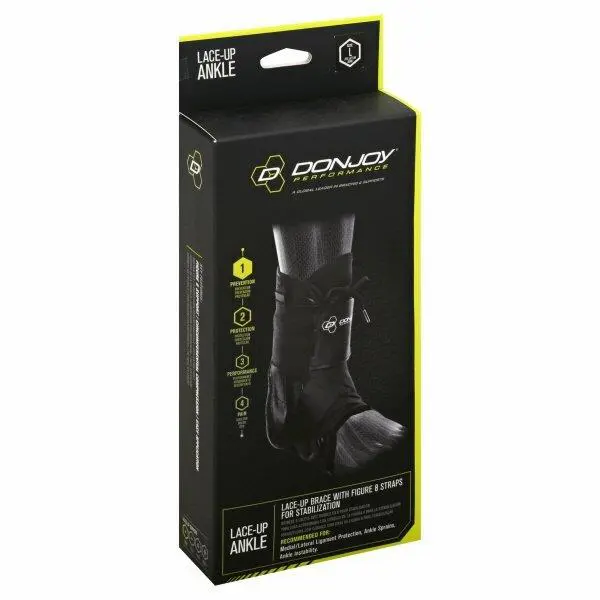 Donjoy Performance Size M Lace-up Ankle Brace Black Lot of 2 Figure 8 Straps