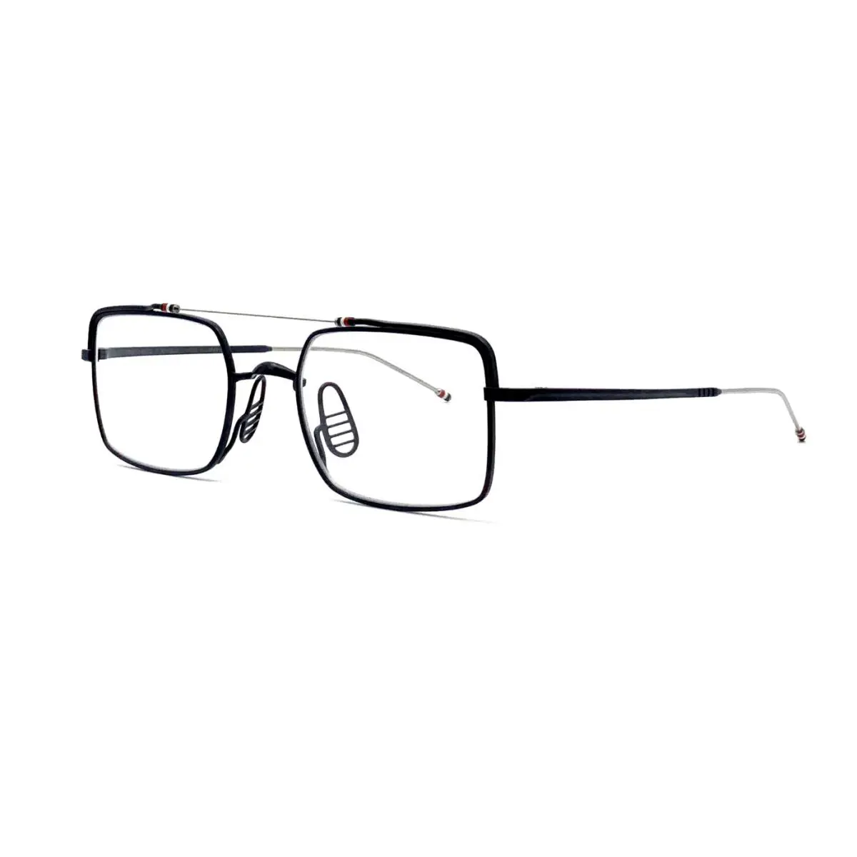 Square Eyeglasses TBX909-49-03 Navy Blue Metal Clear Demo Lens by Thom Browne