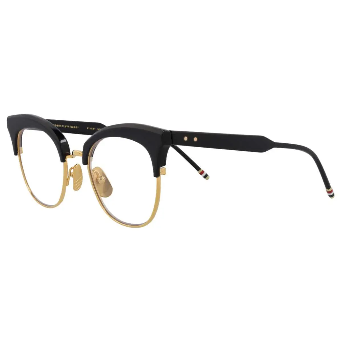 TB507-CNVYGLD51 Navy Gold 51-21 Round/oval Eyeglasses - w/ Case by Thom Browne