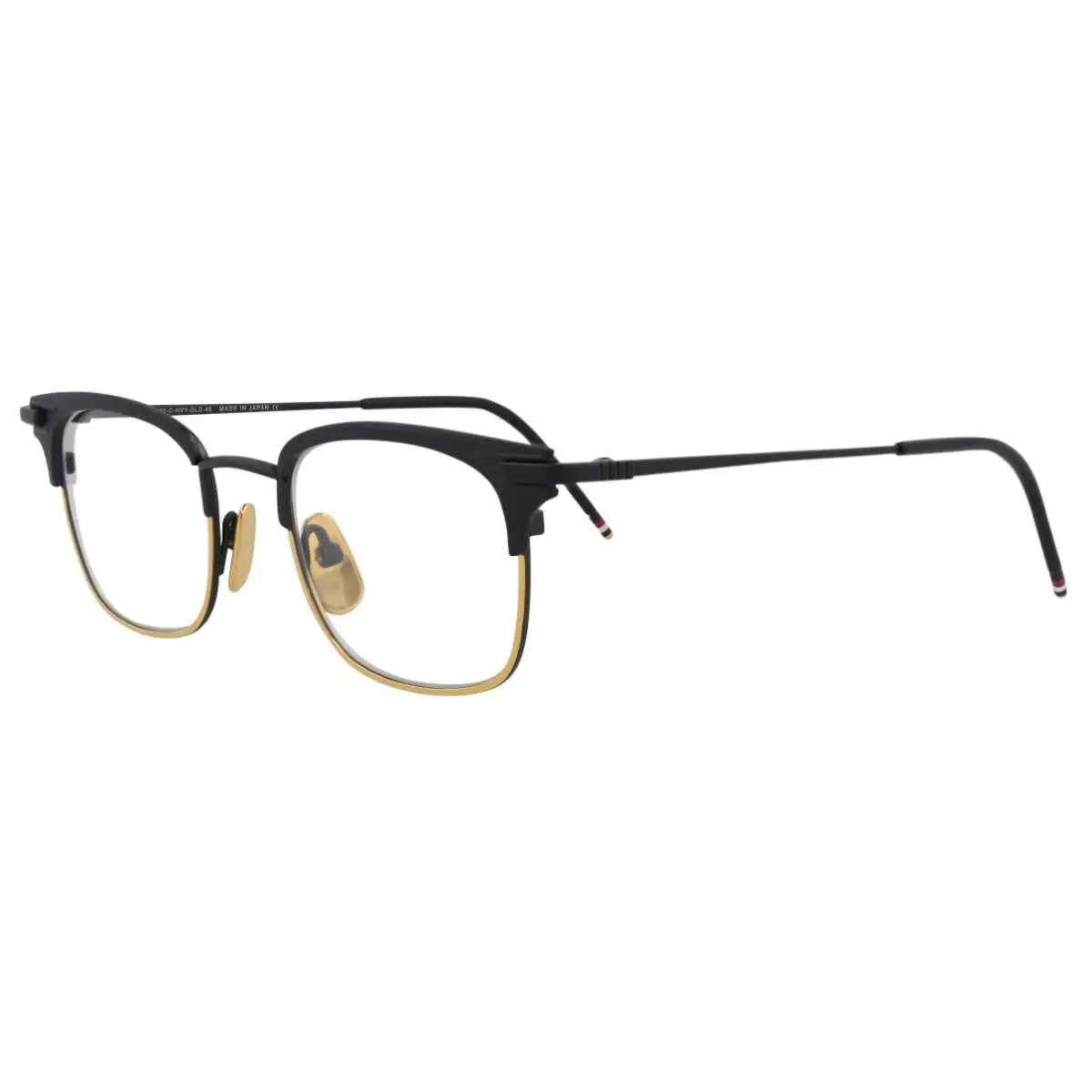 Thom Browne TB102-CNVYGLD49 Navy Gold 49-21 Square/rectangle Eyeglasses
