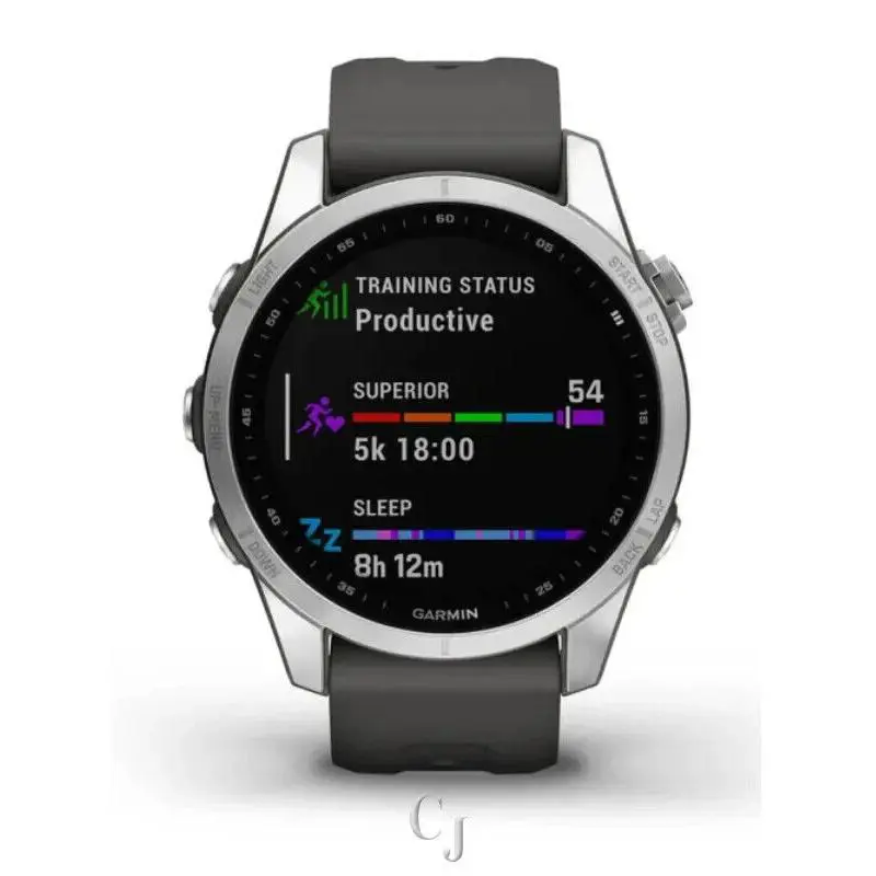 Garmin Fenix 7S Silver W/ Graphite Band Smartwatch 010-02539-00