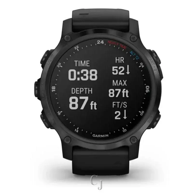 Descent MK2S Carbon Gray Dlc W/ Black Silicone Band 010-02403-03 by Garmin