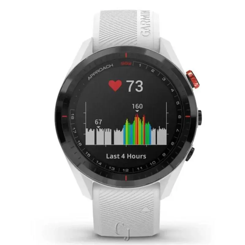 Garmin Approach S62 Black Ceramic Bezel White Silicone Band Watch 010-02200-01