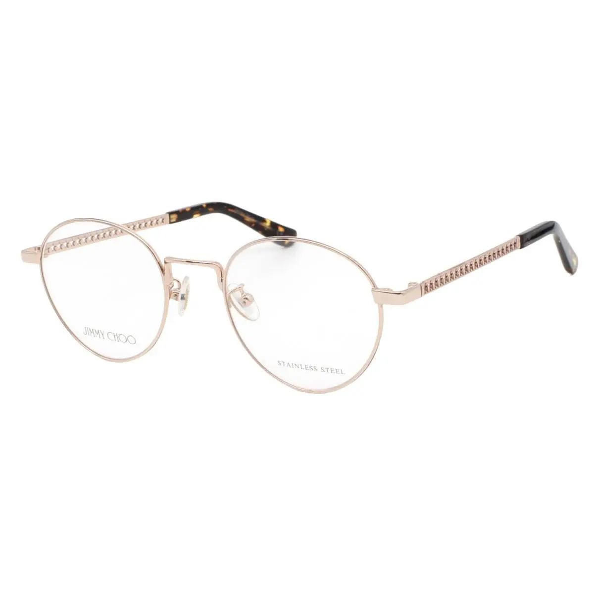 Jimmy Choo JC 210/F J5G Rose Gold Women’s Round Eyeglasses 49-21-140 W/case