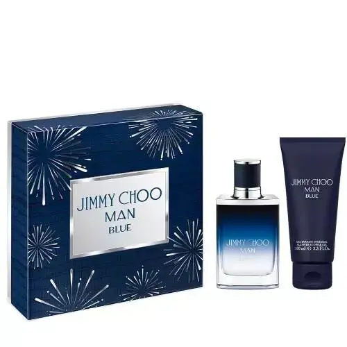 Jimmy Choo Man Blue 2pc Set For Men 1.7oz Edt 3.3oz Shower Gel
