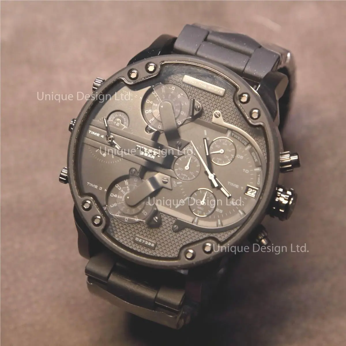 US Diesel DZ7396 Men`s MR Daddy 2.0 Black Stainless Steel Strap Watch Gift - Dial: Black, Band: Black, Bezel: Black